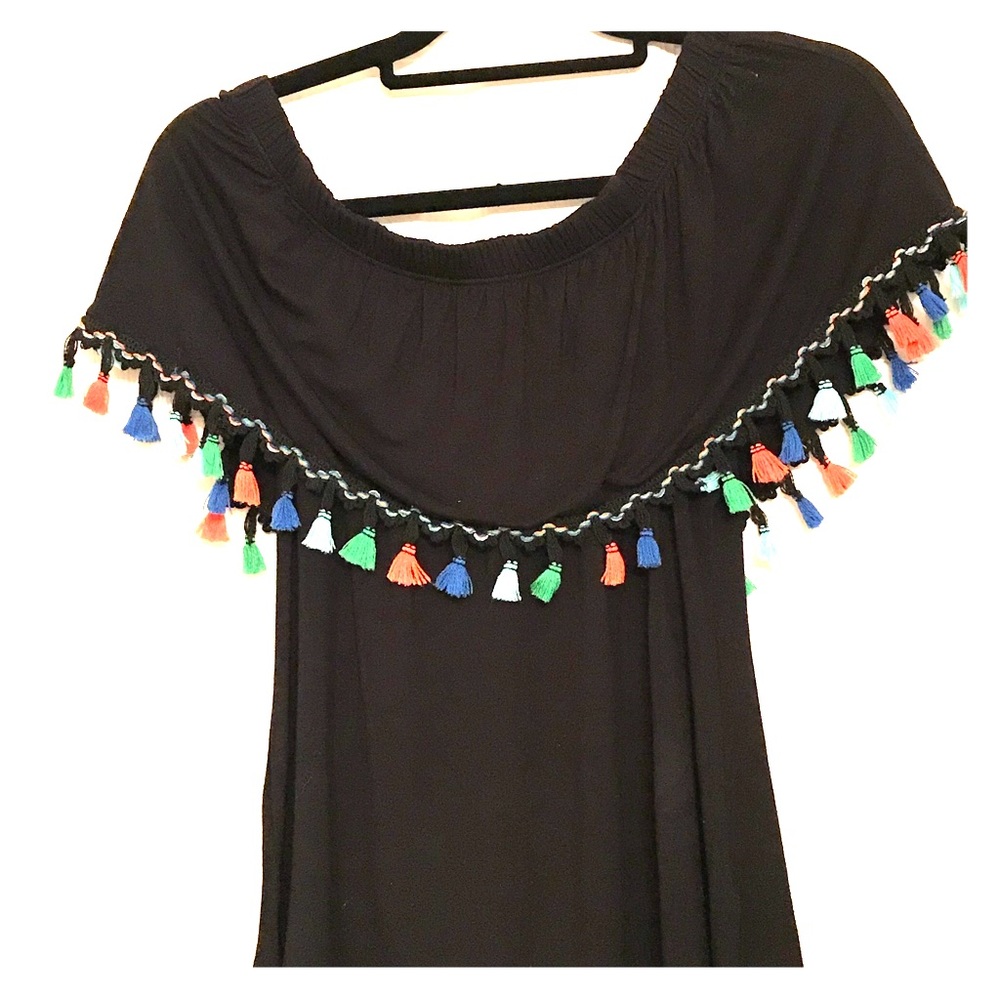 Off the shoulder fringe top